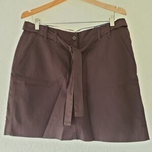 Lands' End Brown Chino Skort Women's 18 Tie Waist Everyday Neutral Casual Summer
